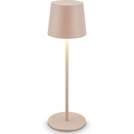 211129 - BRILONER - Llambë Tavoline LED Pa Tel, IP44, me Kontroll me Prekje, e Errësueshme, me Bateri të Zëvendësueshme, 11x34.5 cm, Bezhë