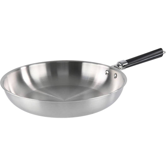 208720 - KAMBERG - Tigan Çeliku Inox 24cm me Dorezë të Lëvizshme - Çelik Inox 18/10 Triply - I Përshtatshëm për Sobat Induksion dhe Furrë, Ngjyra Gri