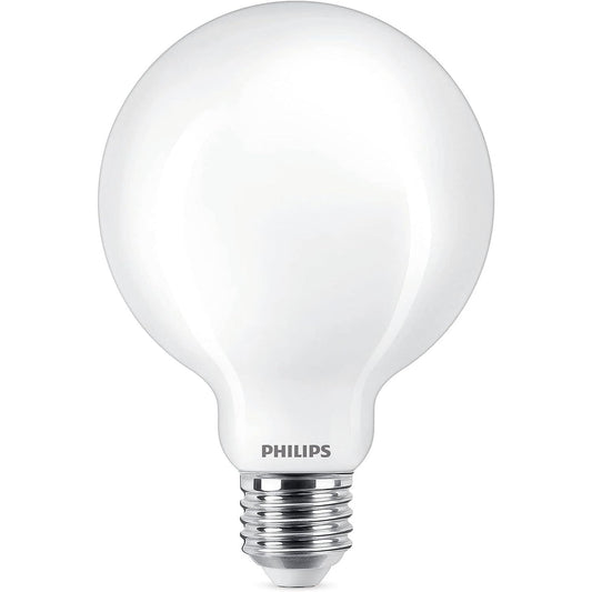 179991 - PHILIPS Llambë LED Classic me Filament E27, 120W, modeli Globi të Acaruar, Dritë e Ngrohtë e Bardhë, Jetëgjatësi e Madhe, Materiali i Bardhë