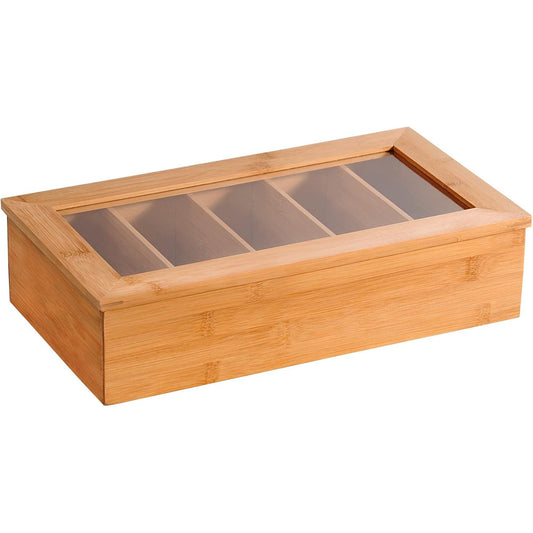 210882 - KESPER - Kuti çaji prej Bambuje, Përmasat: 36x20x9cm, Ngjyra: Kafe, Modeli: 58900 13