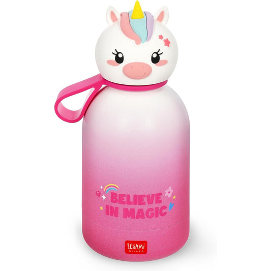 178798 - LEGAMI - Shishe uji termale për fëmijë Hot&Cold BFF, me temë Njëbrirëshi, prej çeliku inox 18/8, dy-shtrese me mbyllje hermetike, mban nxehtë për 12 orë dhe ftohtë për 24 orë, kapacitet 310 ml