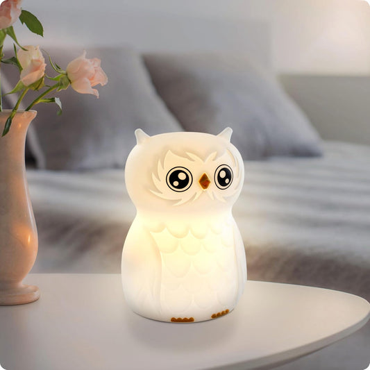 179649 - ANSMANN Dritë Nate për Fëmijë me Formë Bufe, Material Silikoni, e Rikarikueshme, Me Errësim, Shumëngjyrëshe- Ideale si Dhuratë Ditëlindjeje për Djem dhe Vajza