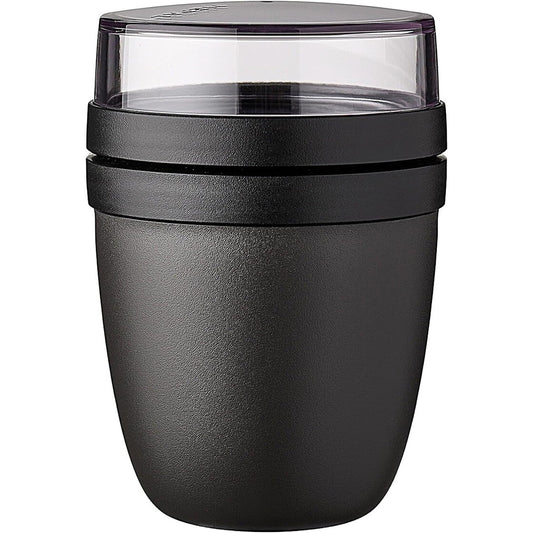 179490 - MEPAL Filxhan për Musli, 2-Ndarsë për Kos dhe Musli, Kapacitet 500 ml + 200 ml, i Përshtatshëm për Frigorifer, Mikrovalë dhe Lavastovilje - Nordic Black