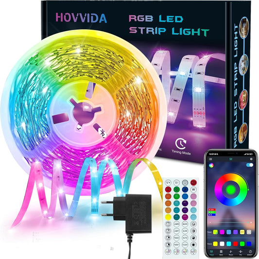229354 - HOVVIDA Shirit LED, 10M, 30 LED/metër, 24V RGB, 300 LED, APLIKACION dhe telekomandë, Sinkronizim Muzikor, Modalitet Kohëmatësi