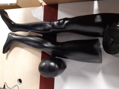 167299 - SERENELIFE Manekin Mashkull, Trup 185 cm, me Kokë të Rregullueshme dhe Gjymtyrë Fleksibile, për Dyqane Veshjesh dhe Butiqe, Ngjyra e Zezë